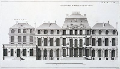L&39;hotel du Duc de Noailles、パリ、Jacques-Francois Blondel作「Architecture Francoise」より、1727 作： Jean Mariette